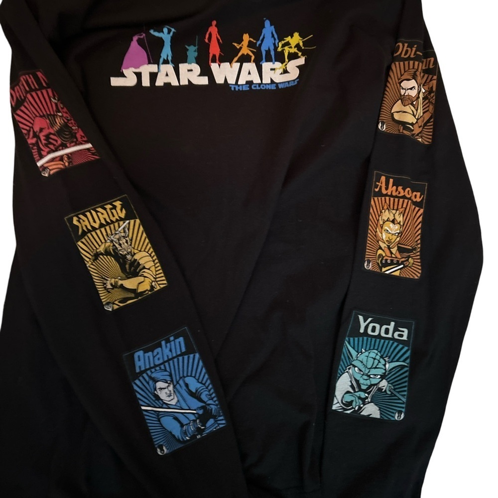 Star Wars Long Sleeves Black Logo Characters Memorabilia Unisex Size Small